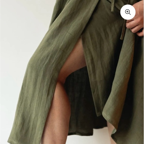 Olive Green Wrap Dress - Picture 3 of 6